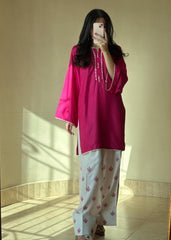Pink Rose stitched eastern suit by Tehzeeb Libas (view 4)