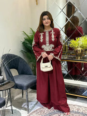 Alisbha Maroon Embroidered 2pc royal lifestyle collections