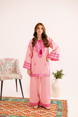 Jugun-Pink Embroidered co-ord royal lifestyle collections