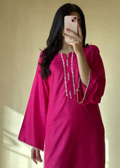 Pink Rose stitched eastern suit by Tehzeeb Libas (view 2)