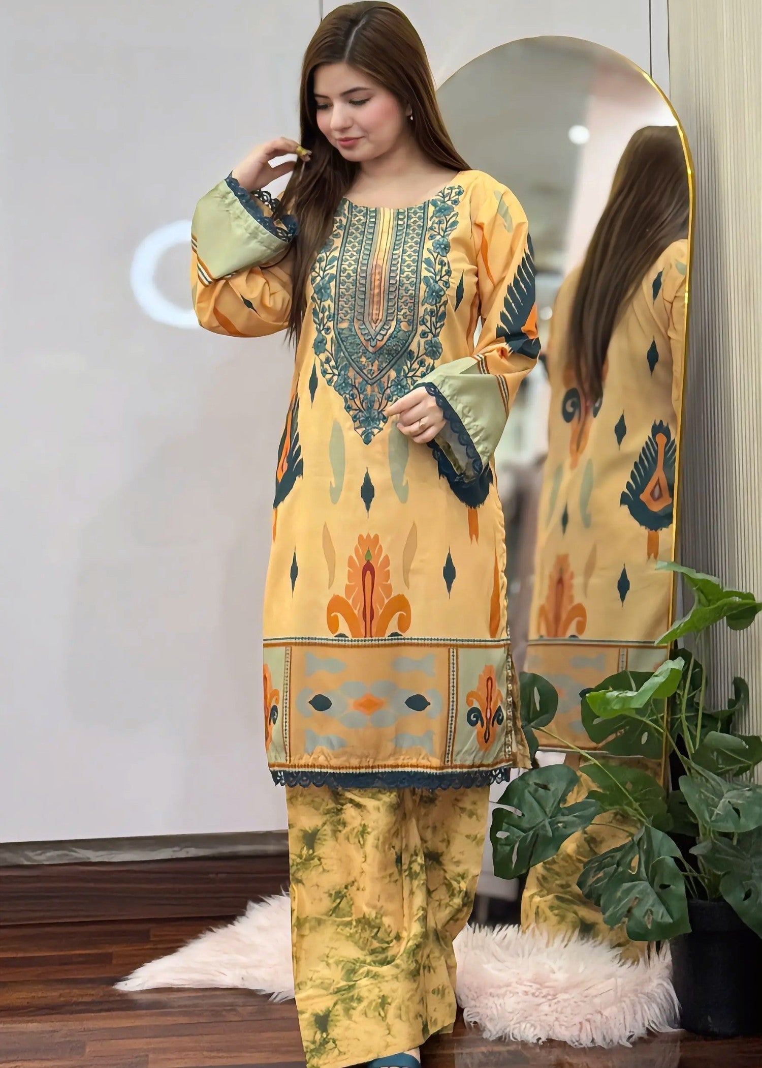 Minsa embroidered 2-piece suit by Tehzeeb Libas