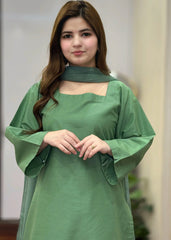 Pistachio solid farshi 2-piece suit by Tehzeeb Libas (view 2)