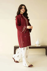 Claret Emb Farshi Shalwar Set royal lifestyle collections