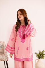 Jugun-Pink Embroidered co-ord royal lifestyle collections