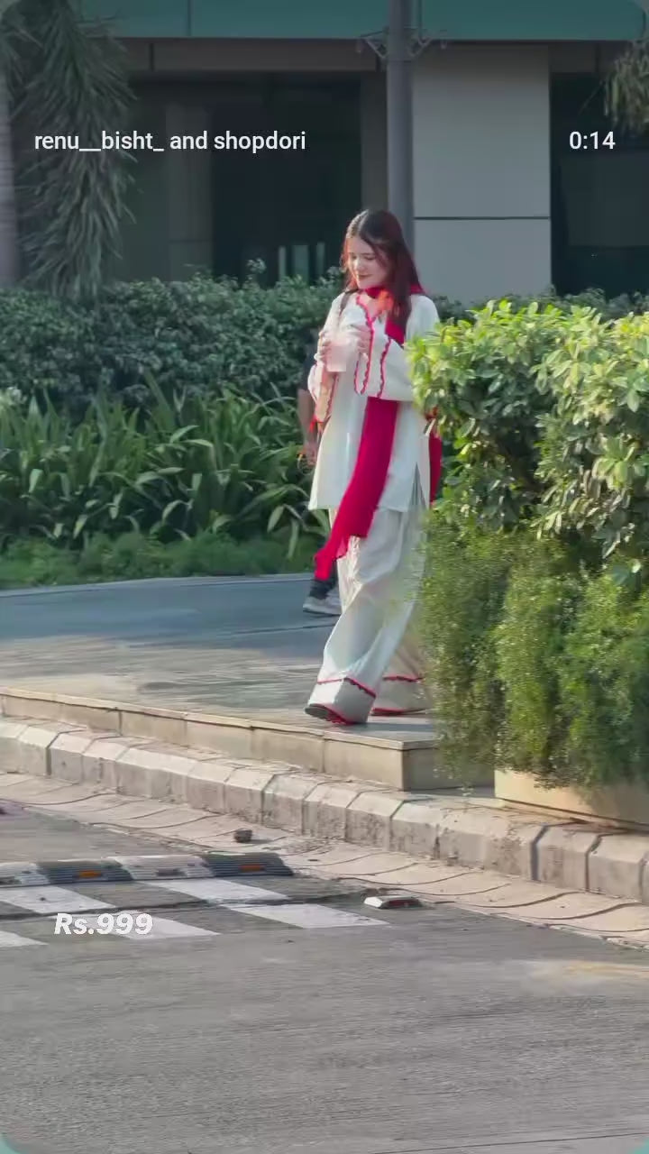 Pink rose 3pc(stiched)