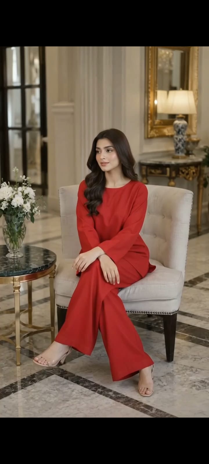 red rose 2pc (stiched)