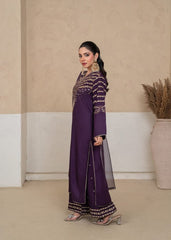Jazmain embroidered 3pc stitched (purple) royal lifestyle collections