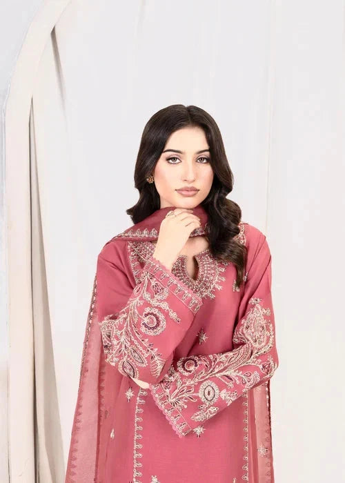 PINK OPAL EMBROIDERED 3PCS royal lifestyle collections