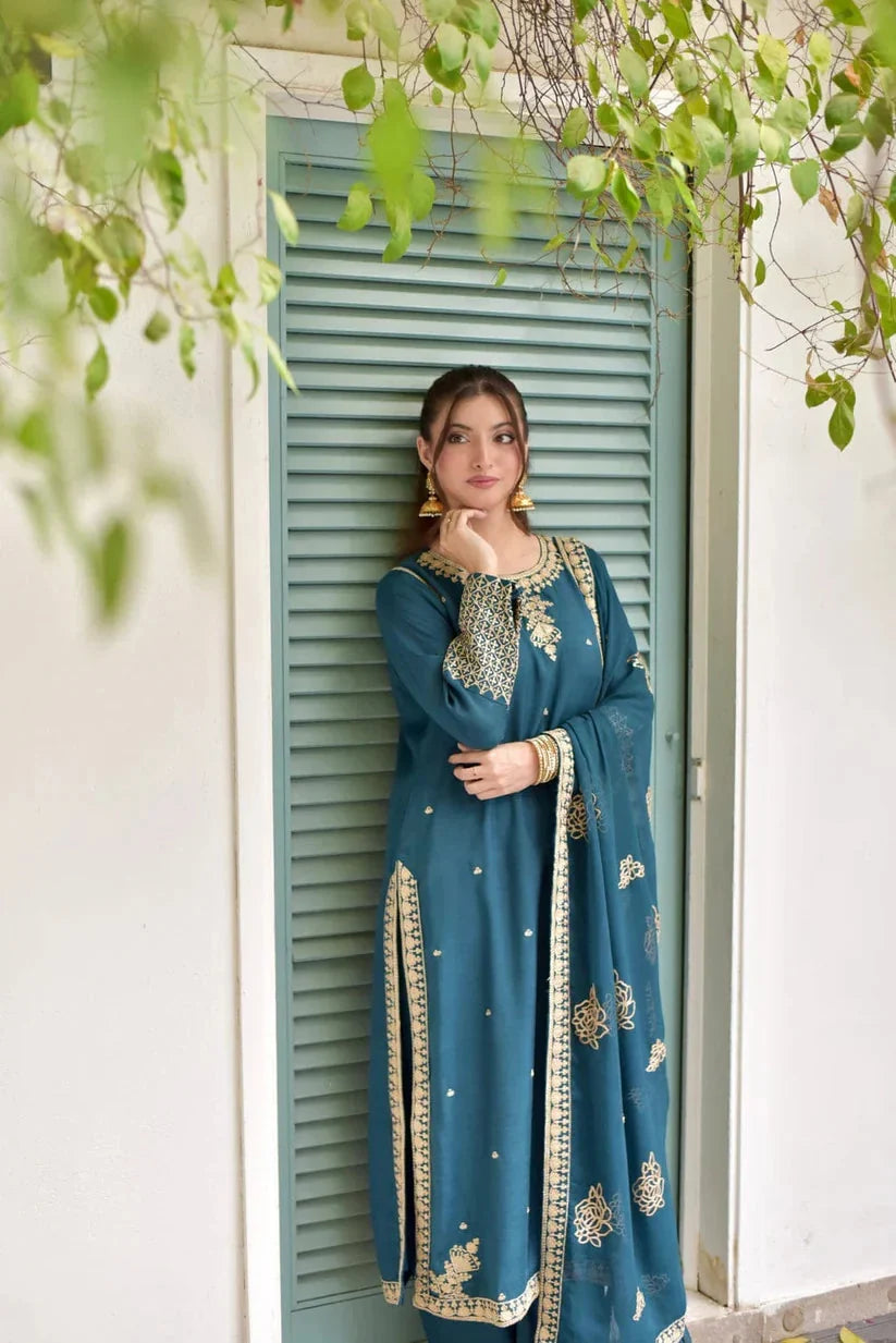 YASMIN EMBROIDED 3PC Royal Lifestyle Collections